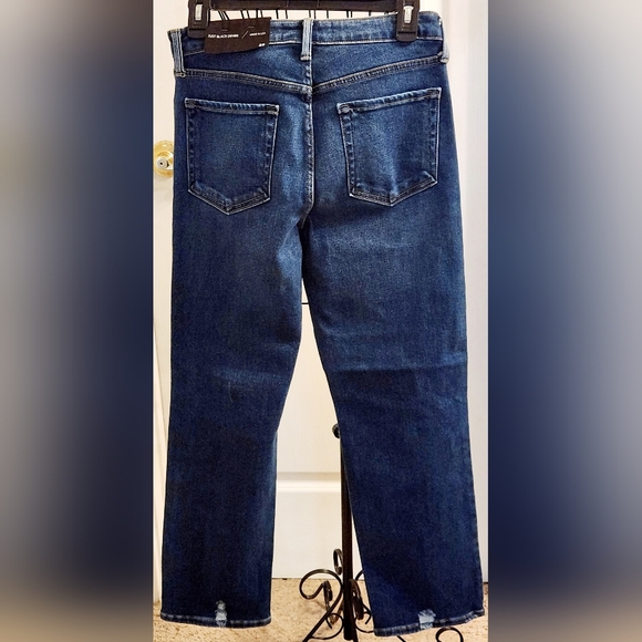 JUST BLACK DENIM Distressed high rise straight JEANS SZ 29 - Picture 3 of 4